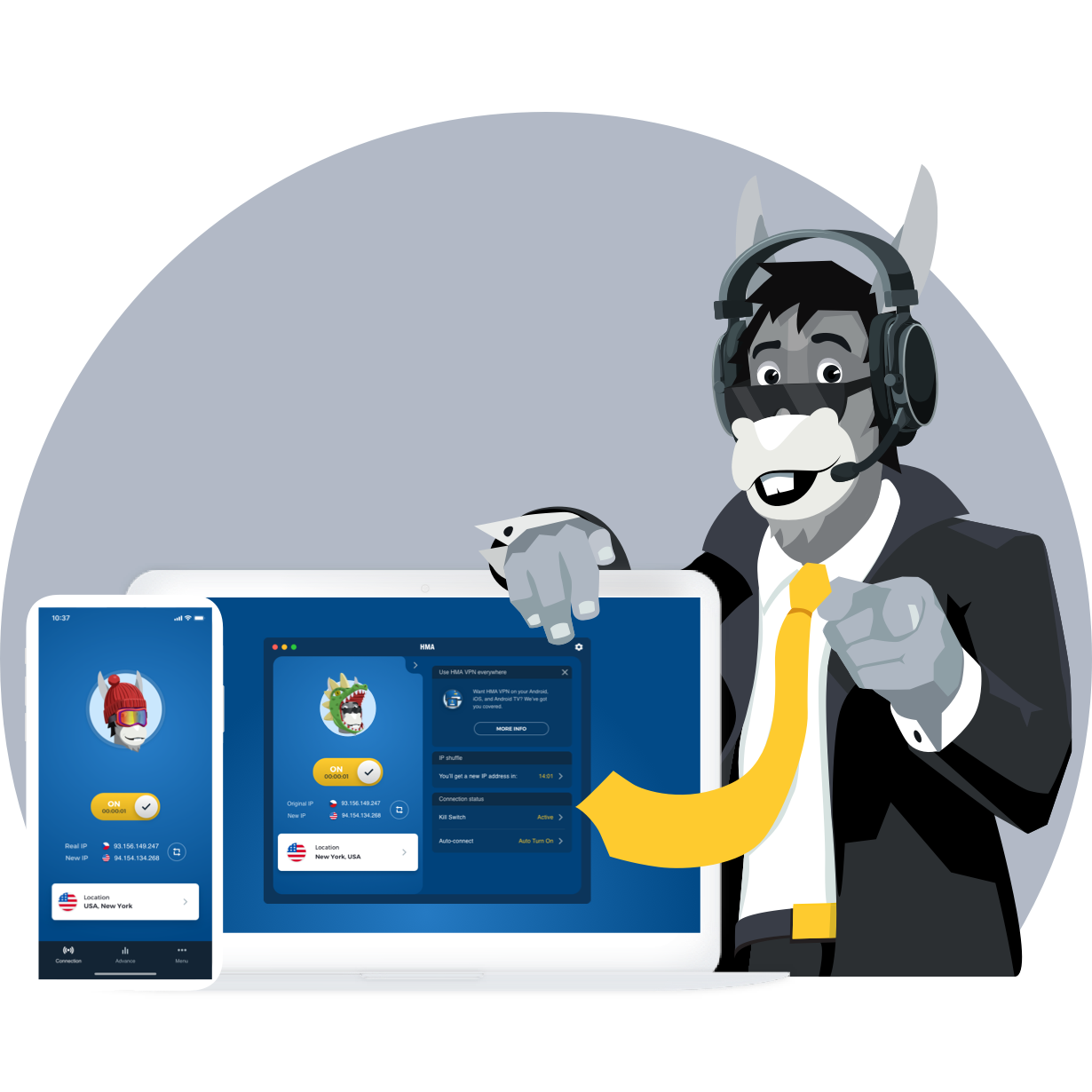 HMA VPN trên máy tính và điện thoại